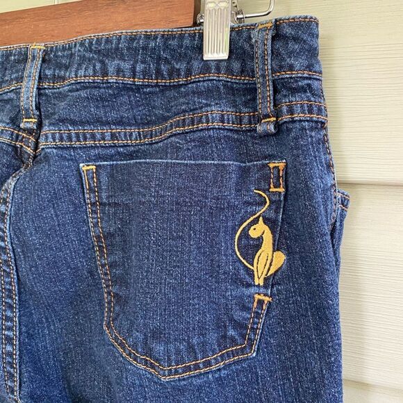 BABY PHAT vintage Y2K Dark Blue flare jeans juniors denim silver label sz 11 EUC - Picture 5 of 16